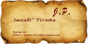 Jancsó Piroska névjegykártya